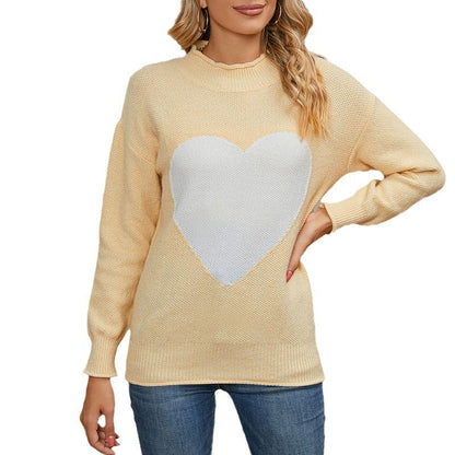 Damen Pullover Herz-Print Norvielle