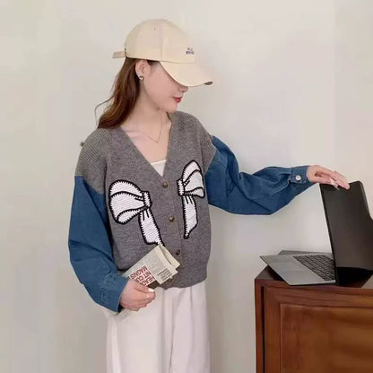 Damen Cardigan mit Schleifenstickerei Norvielle