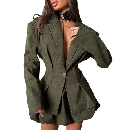 Damen Blazer Elegantes Design Strukturiert Tiefes Dekolleté