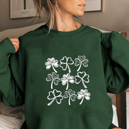 Damen Sweatshirt Kleeblatt-Motiv Norvielle