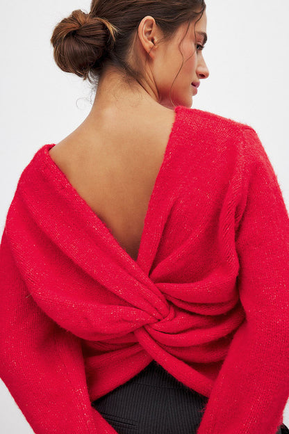 Damen Pullover Raffinierte Rückenschnürung Norvielle
