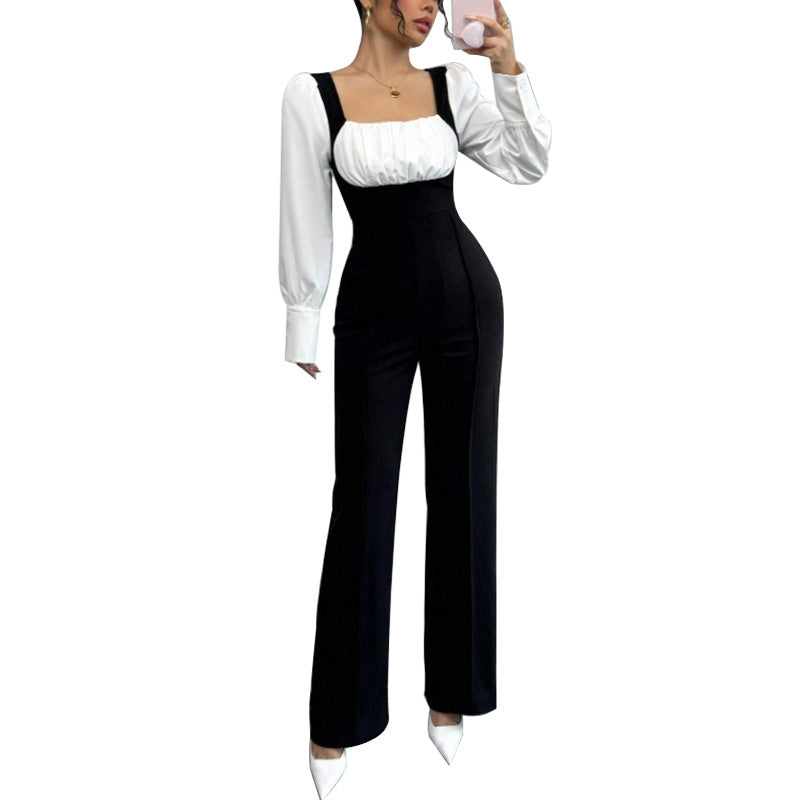 Damen Jumpsuit Puffärmel Tailliert Norvielle