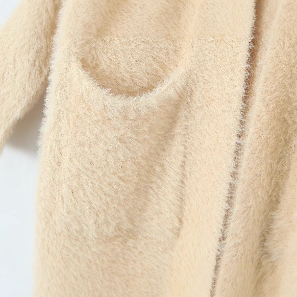 Damen Langstrickmantel mit Kapuze und Taschen Norvielle