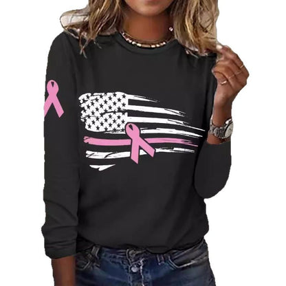 Damen T-Shirt Flaggen Schleifen Design Weiß