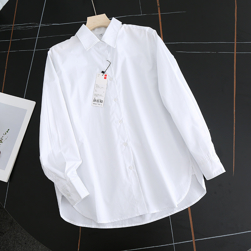 Damen Bluse Moderner Kragen Leicht Elastisch Weiß