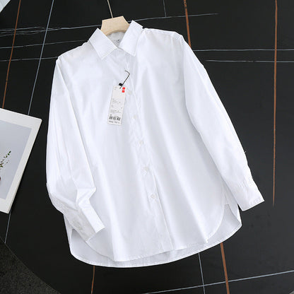 Damen Bluse Moderner Kragen Leicht Elastisch Weiß