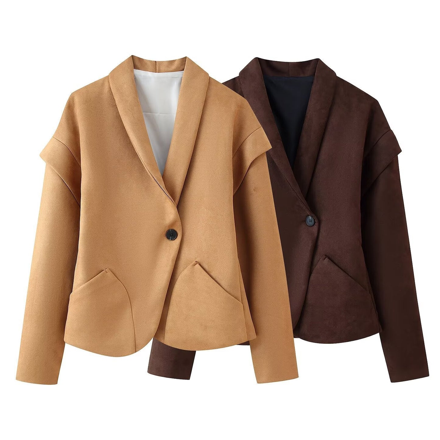 Damen Blazerjacke Elegantes Design Praktische Taschen