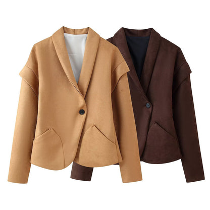 Damen Blazerjacke Elegantes Design Praktische Taschen