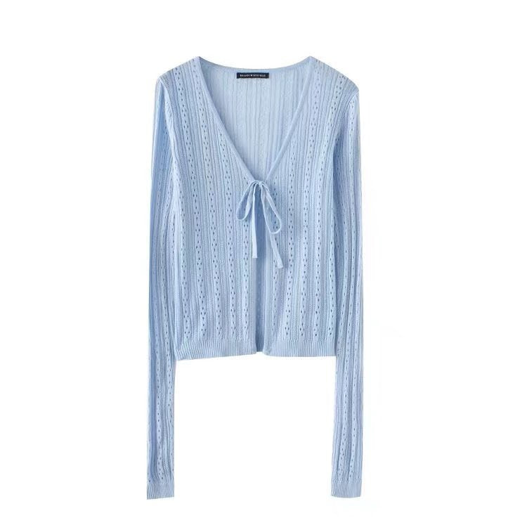 Damen Strickcardigan Verstellbare Schnürung Elegantes Design