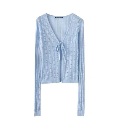 Damen Strickcardigan Verstellbare Schnürung Elegantes Design