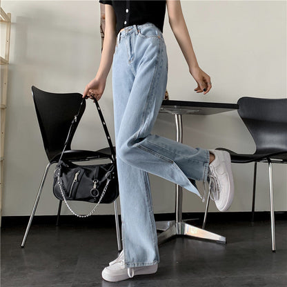 Damen Weite Jeans Mit Seitenschlitzen Norvielle - Norvielle