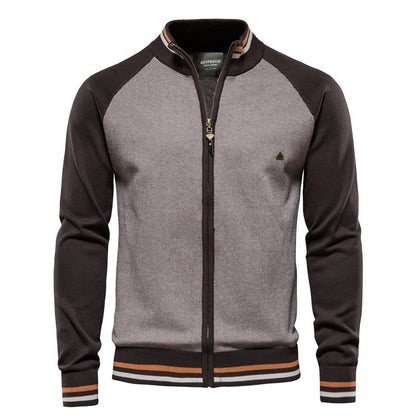 Damen Feinstrickjacke Reißverschluss Stehkragen
