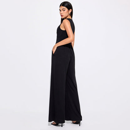 Damen Jumpsuit Hochbund Mit Seitentaschen Norvielle