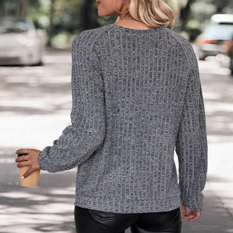 Damen Strickpullover Lässig Modische Struktur Beige