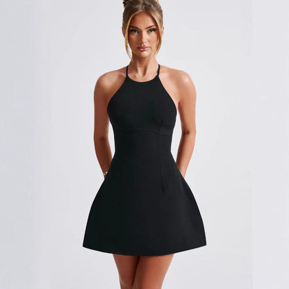 Damen A-Linien Minikleid Schmales Halterdesign Figurschmeichelnd