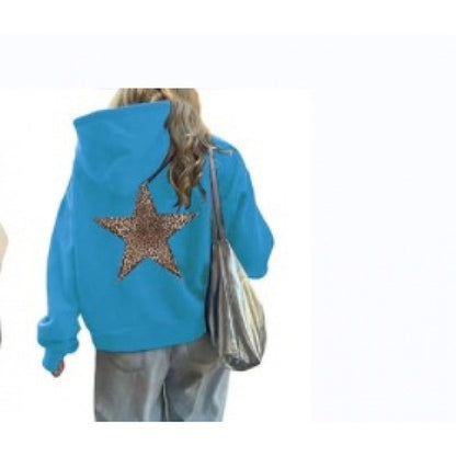 Damen Kapuzenpullover Glitzerndes Sternmotiv Norvielle