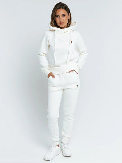 Damen Hoodie Jogginghosen Set Hochkragen Norvielle