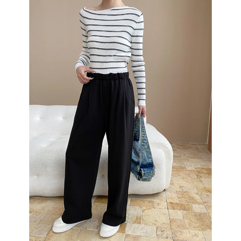 Damen Hochbundhose Elastisch Breiter Schnitt Norvielle
