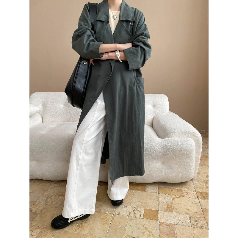 Damen Oversized Trenchcoat mit Taschen und Gürtel Norvielle - Norvielle