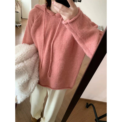 Damen Hoodie Weiches Fleece Kängurutasche