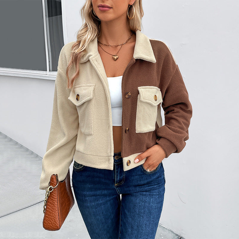Damen Fleecejacke Mit Taschen Modischer Schnitt