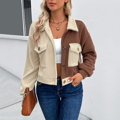 Damen Fleecejacke Mit Taschen Modischer Schnitt