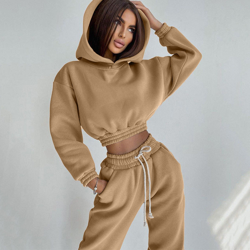 Damen Sweat-Loungewear-Set Kapuzenpullover und Hose Bequem Grau - Norvielle