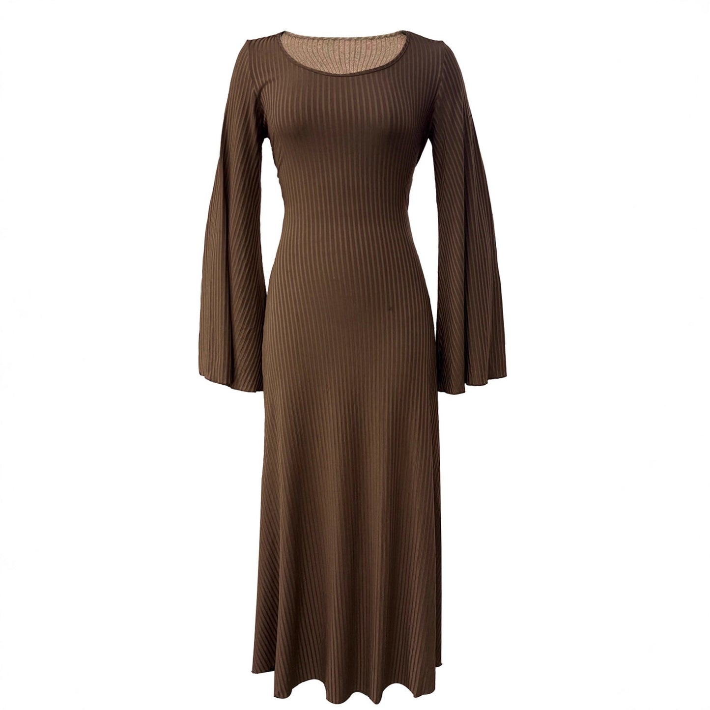 Damen Maxikleid Weite Ärmel Elegantes Detail