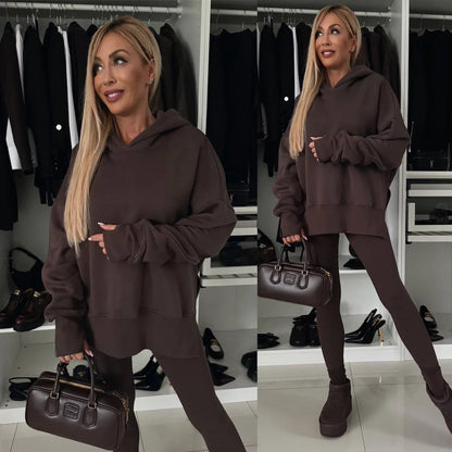 Damen Kapuzenpullover Animal-Print Erweiterter Ärmel Norvielle