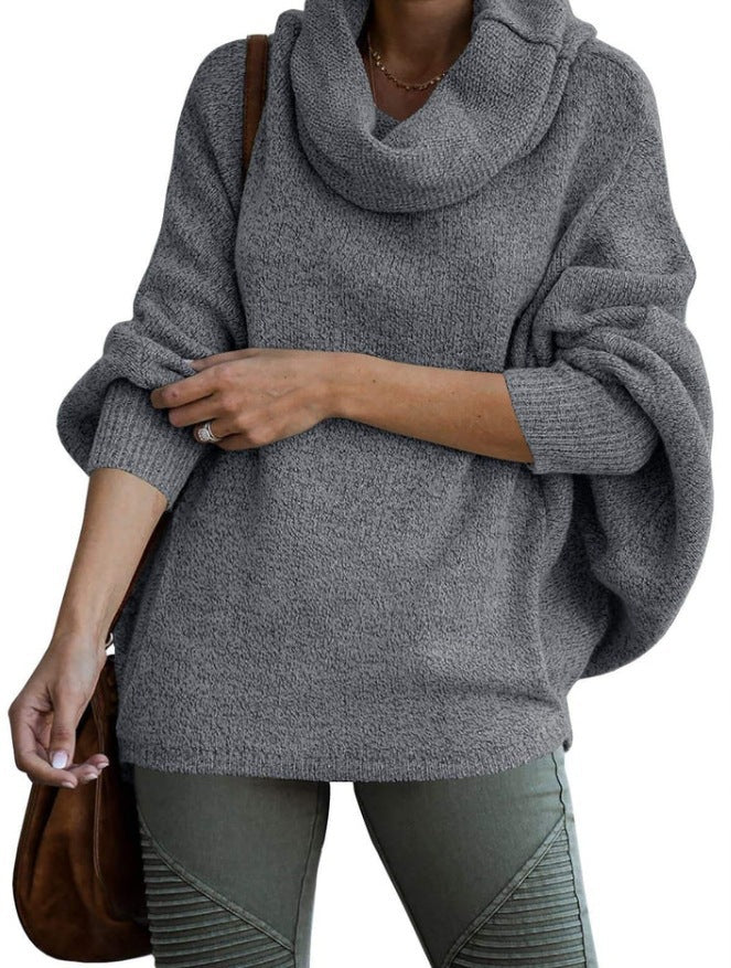 Damen Rollkragenpullover Weite Ärmel Norvielle