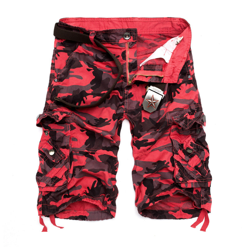 Herren Camo Cargo Shorts Mehrere Taschen Verstellbarer Bund Norvielle