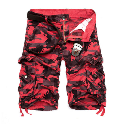 Herren Camo Cargo Shorts Mehrere Taschen Verstellbarer Bund Norvielle