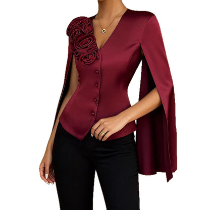 Damen Bluse Glanzstoff Norvielle