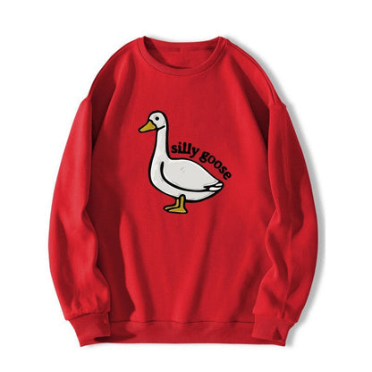Damen Sweatshirt Entenmotiv Lässig Grün