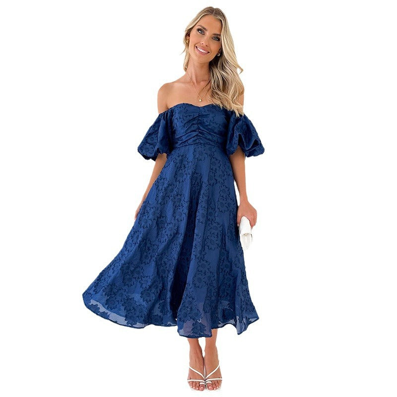 Damen Midikleid Puffärmel Floralmuster Norvielle