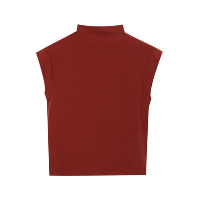 Damen T-Shirt Stehkragen Eleganter Saum Norvielle