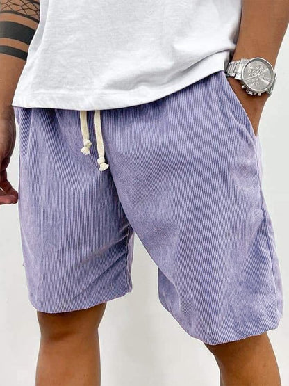 Herren Cord Shorts Kordelzug Beige