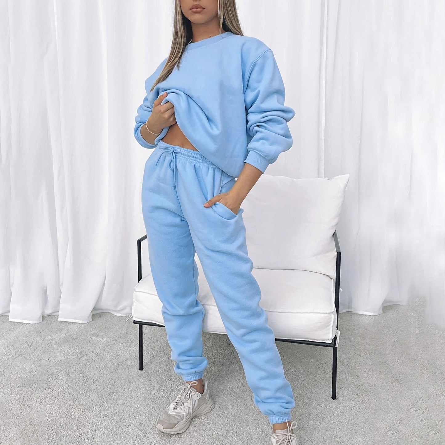 Damen Fleece-Set Innen Angeraut Elastischer Bund