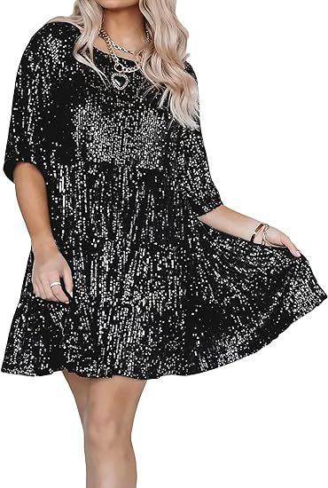 Damen Abendkleid Pailletten Norvielle Glitzer