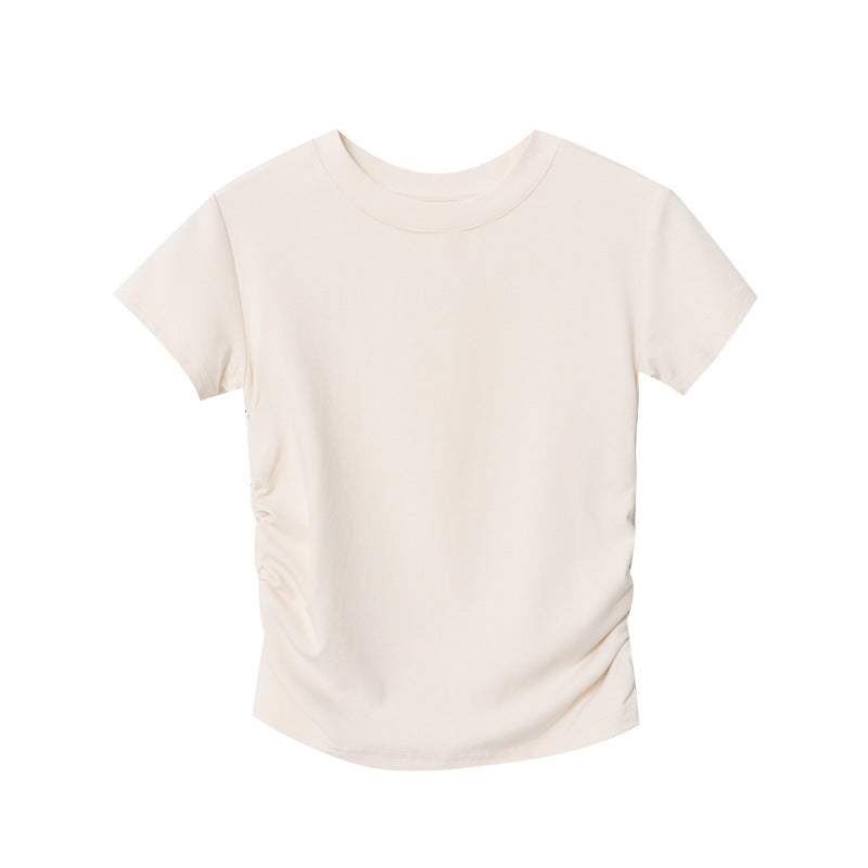 Damen T-Shirt Figurbetont Norvielle Raffungselemente