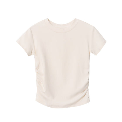 Damen T-Shirt Figurbetont Norvielle Raffungselemente