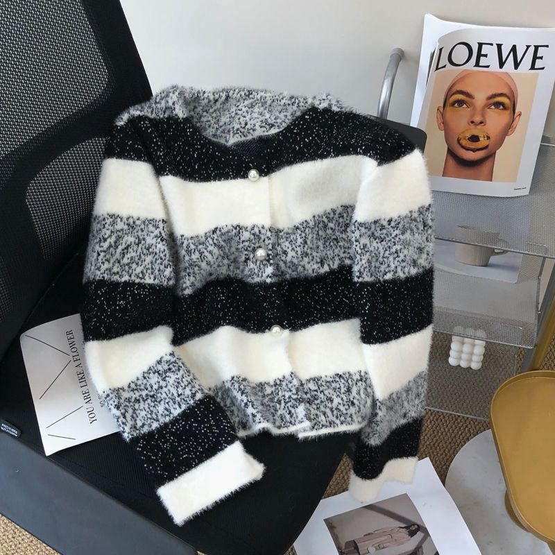 Damen Strickjacke Perlknöpfe Norvielle Kuschelig