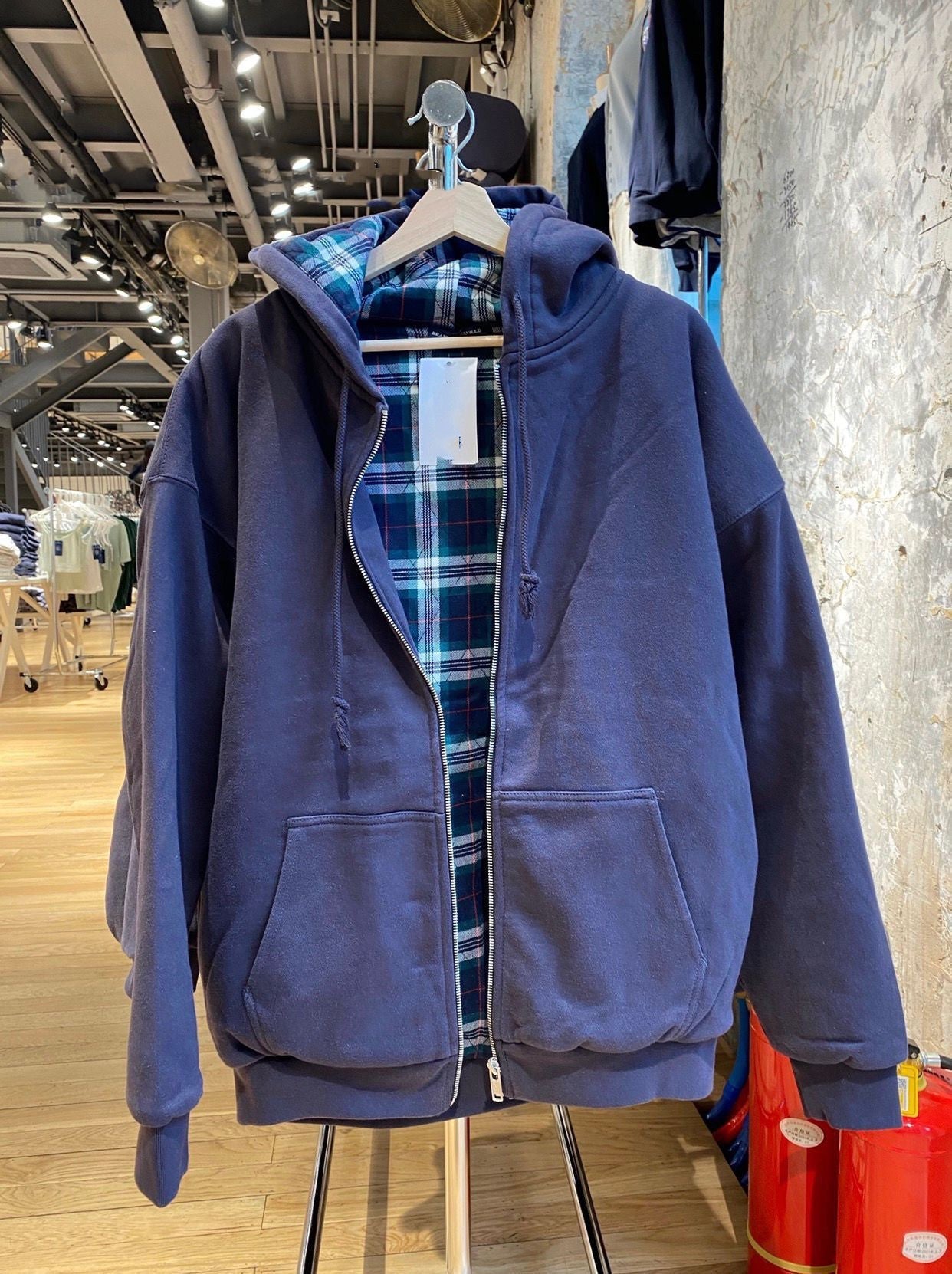 Damen Kapuzenjacke Kariertes Innenfutter Norvielle