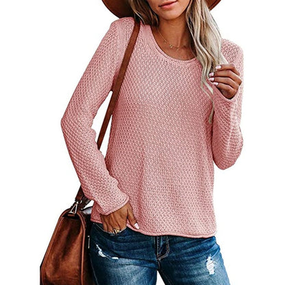 Damen Strickpullover Lässig Strukturierter Look
