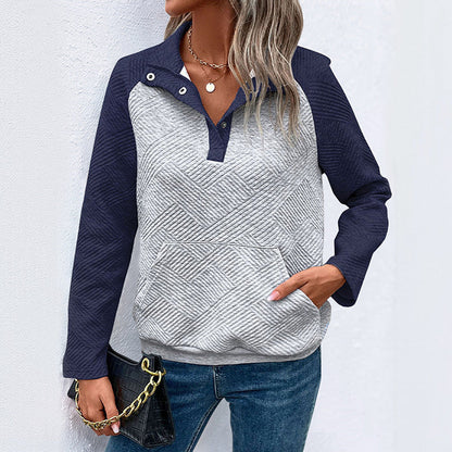 Damen Pullover Strukturiertes Design Knopfleiste Norvielle