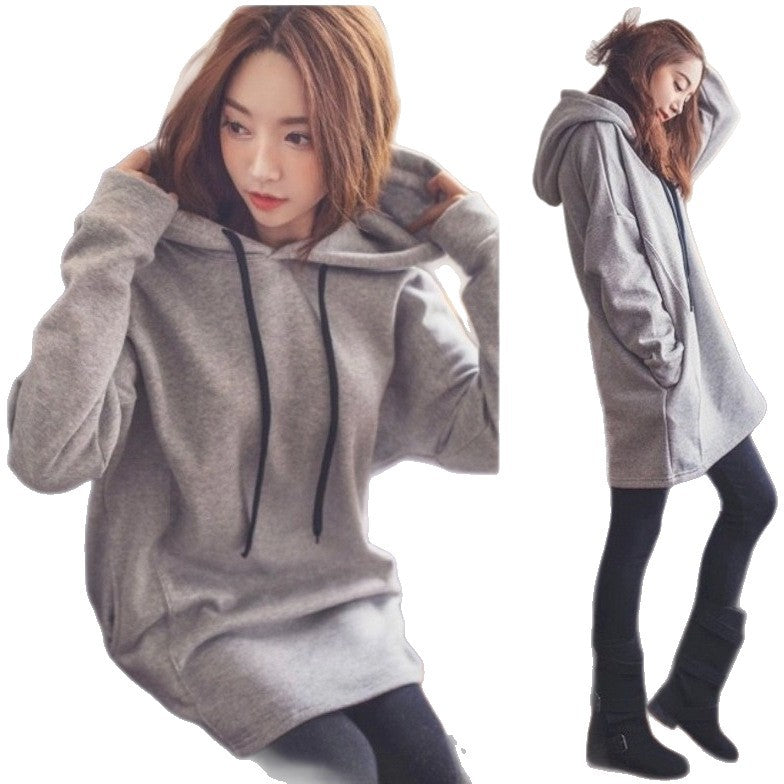 Damen Hoodie Kapuze Lässig Grau Norvielle