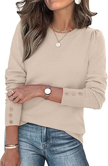 Damen Pullover Lässig Knopfdetails Norvielle
