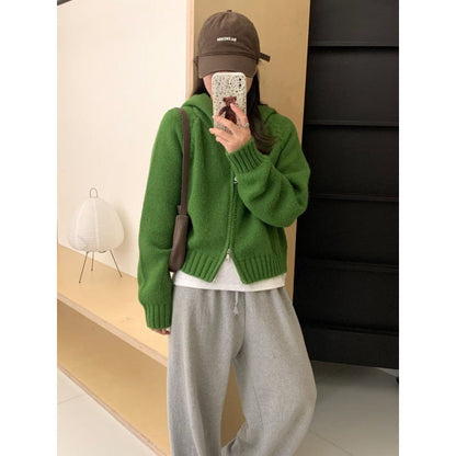 Damen Hoodie-Cardigan Kuschelig Reißverschluss Große Taschen Norvielle