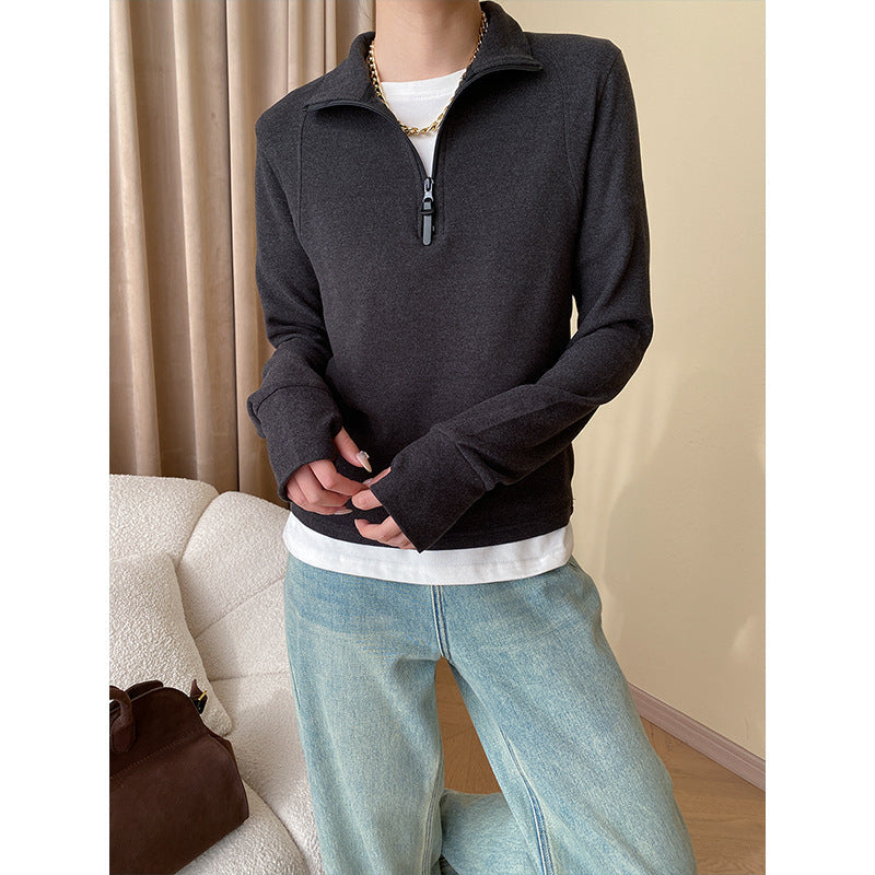 Damen Langärmelige Quarter-Zip Sweatjacke Elastisch