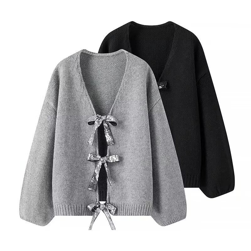 Damen Strickcardigan mit Schleifen Norvielle - Norvielle